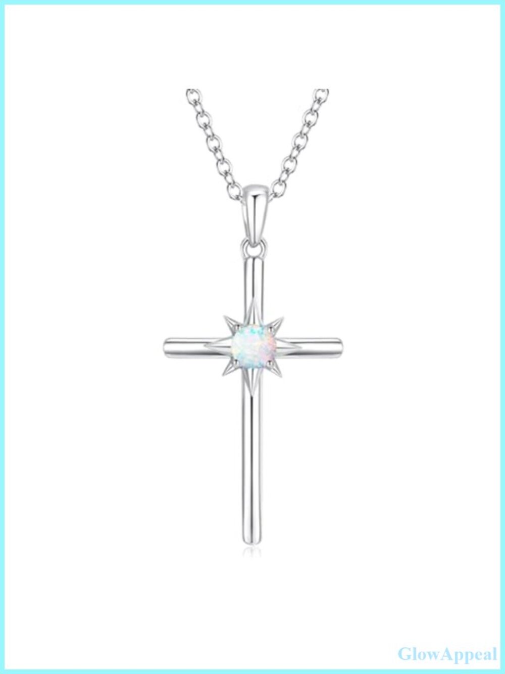 925 Sterling Silver Cross Birthstone Necklace Women Crucifix Pendant